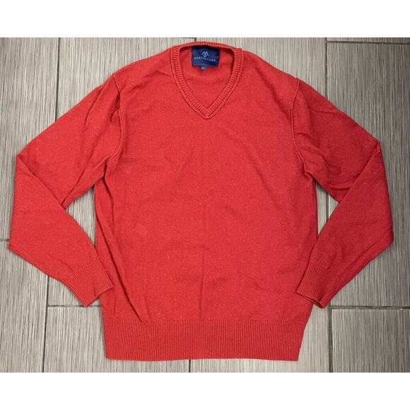 Martin + Osa Mens Cotton/Wool Red V-neck Sweater Size Large Knit RN118188 - Picture 1 of 5